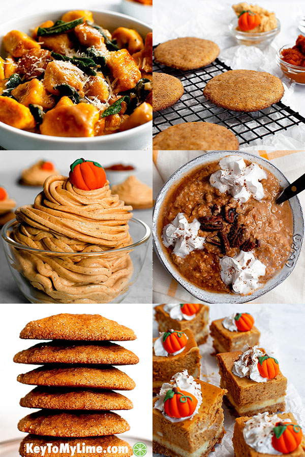 A collage of different pumpkin recipes.