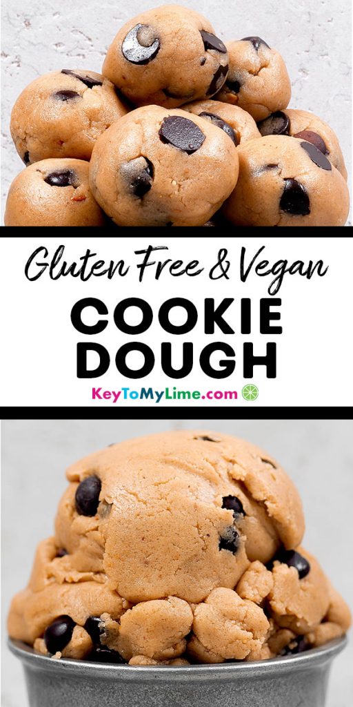 Two images of gluten free vegan cookie dough.