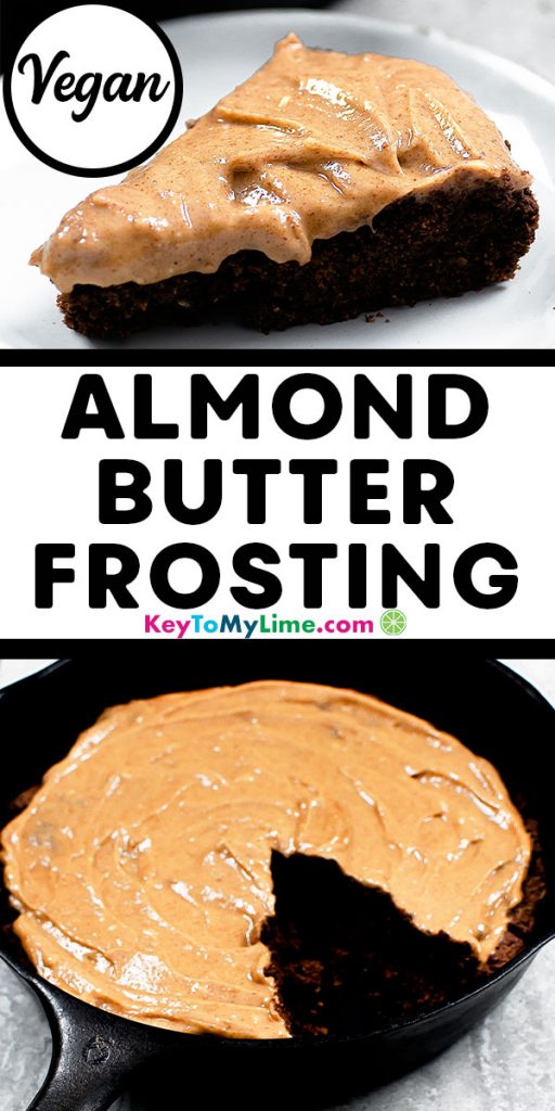 Two images of almond butter frosting.