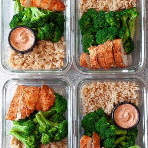 25 Minute Chicken and Rice Meal Prep with Broccoli - Key To My Lime