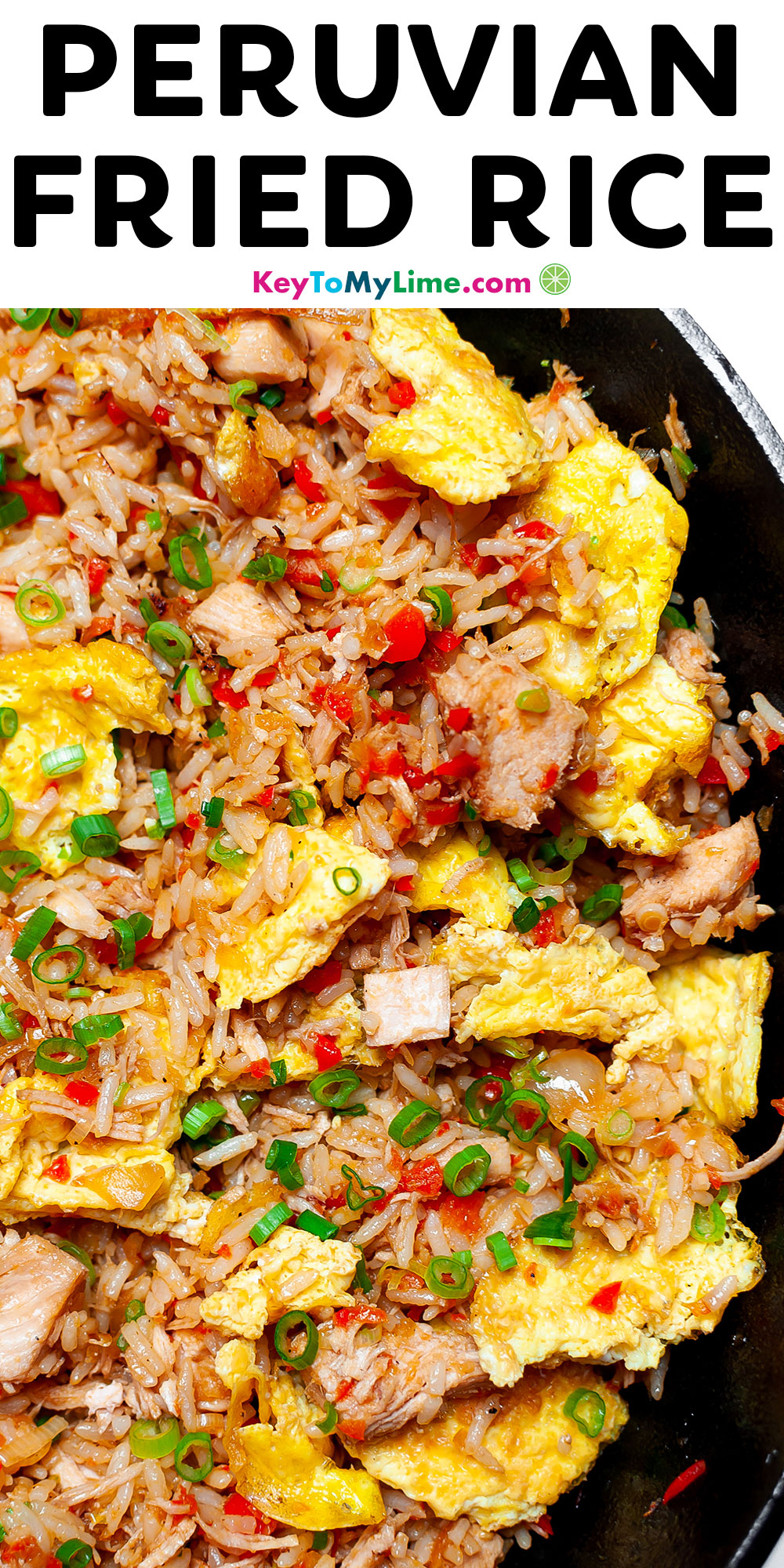 A Pinterest pin image with pictures of fried rice and title text.