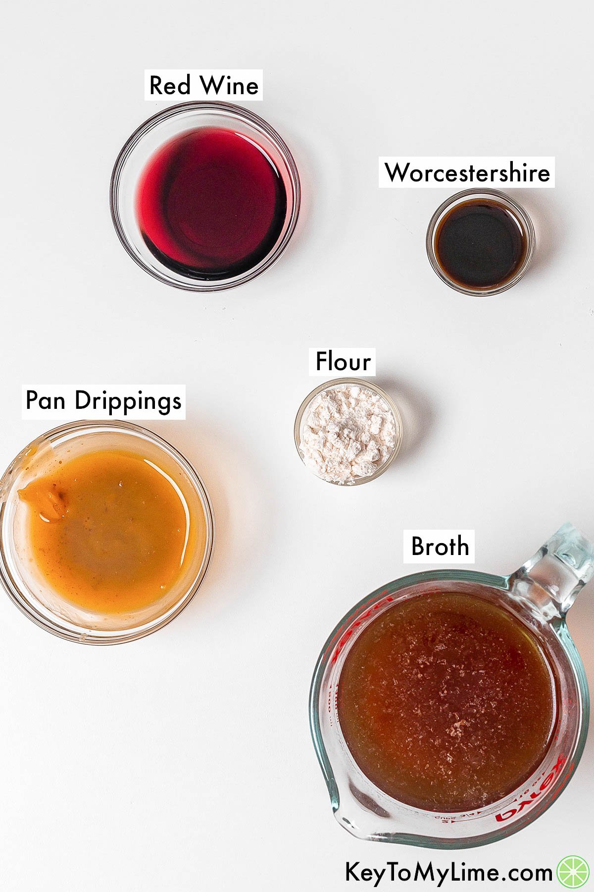 The labeled ingredients for au jus.