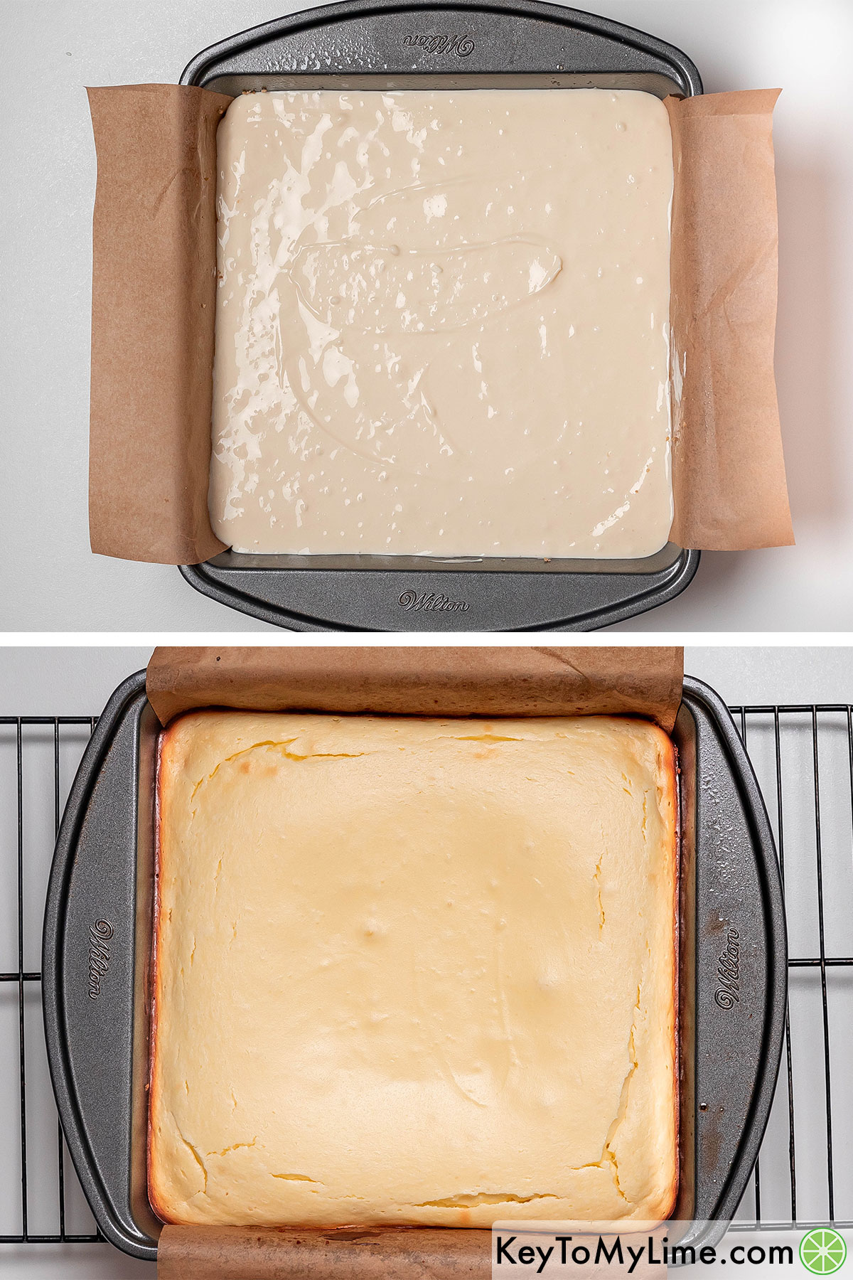 Baking in a preheated oven and removing once the edges are puffy and the center is set.