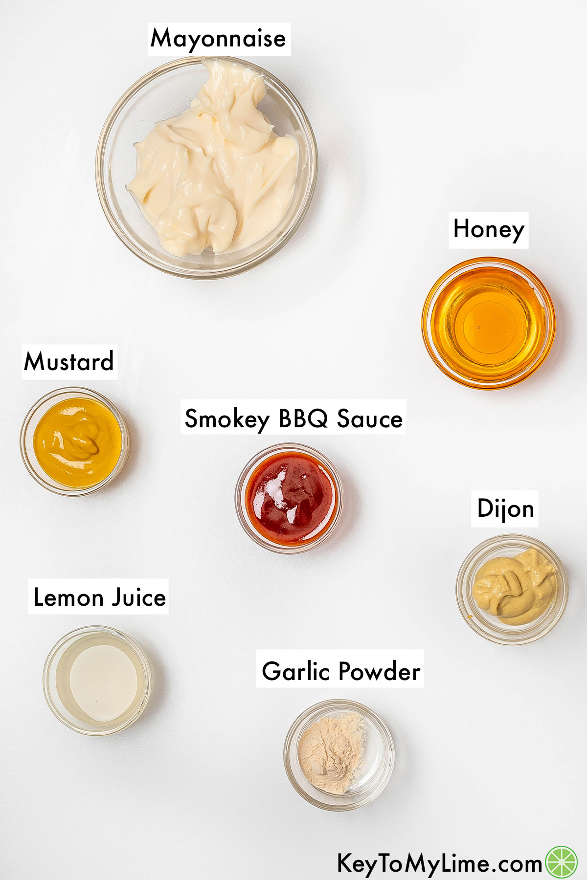 The labeled ingredients for Chick Fil A sauce.