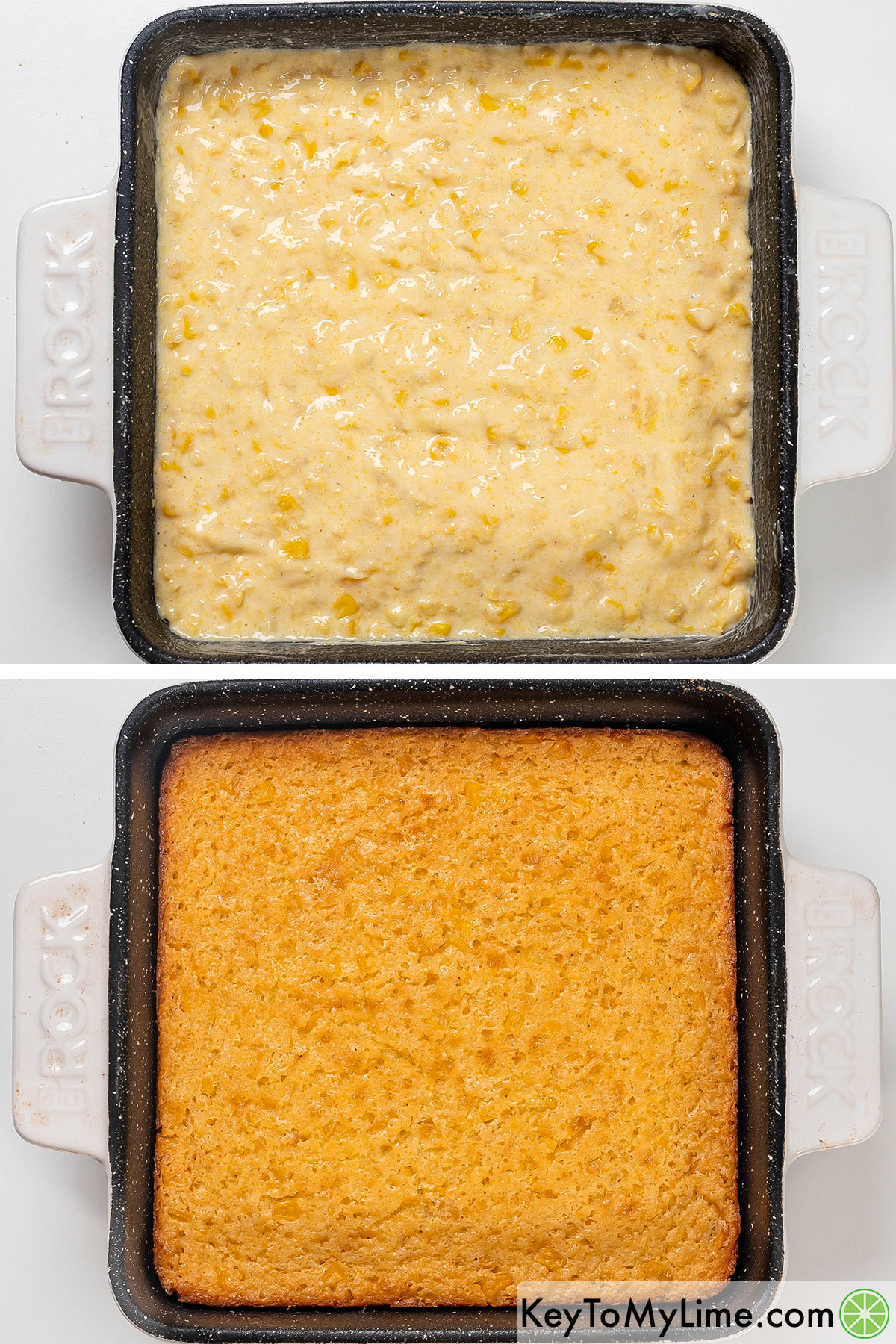 Once the oven is preheated baking the casserole until all the edges and top are golden brown.