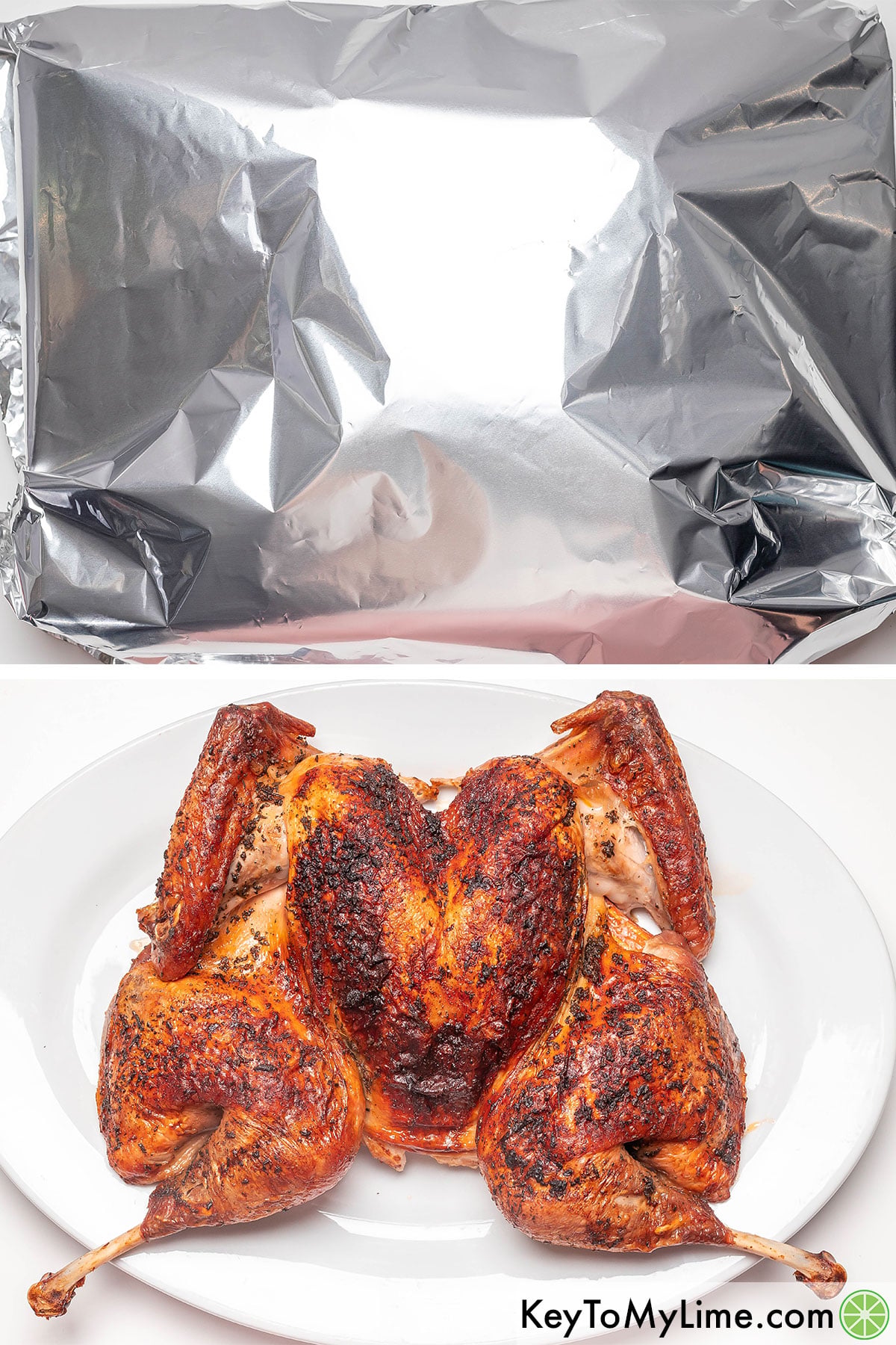 Tenting the turkey with aluminum foil, and then resting.