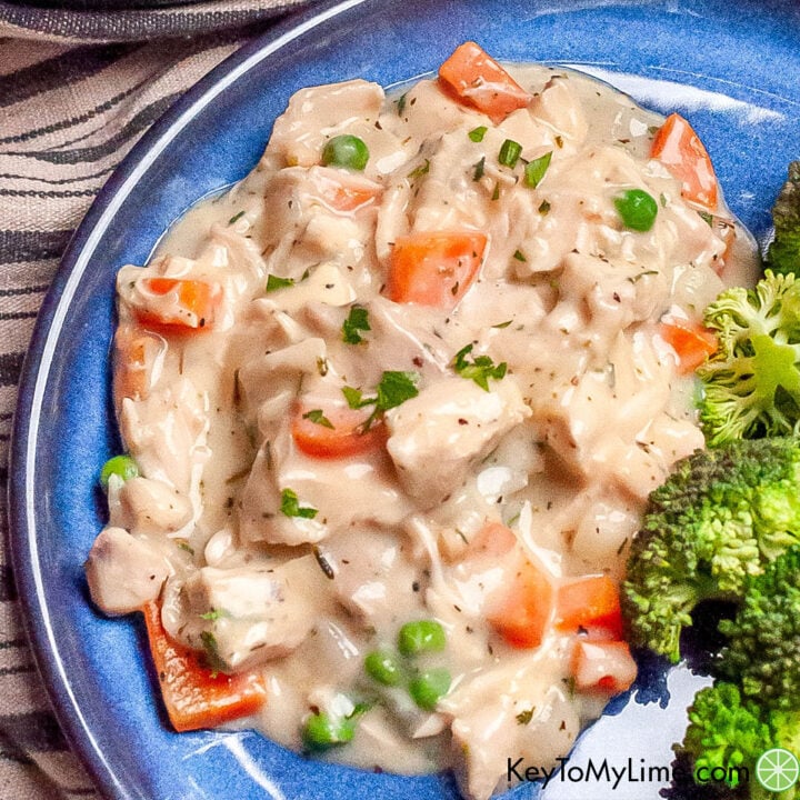 The best crustless chicken pot pie recipe.